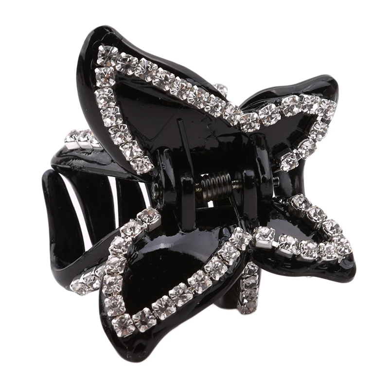 1 шт. Высокое качество Бабочка Цветы горный хрусталь Шпилька Коготь Клип