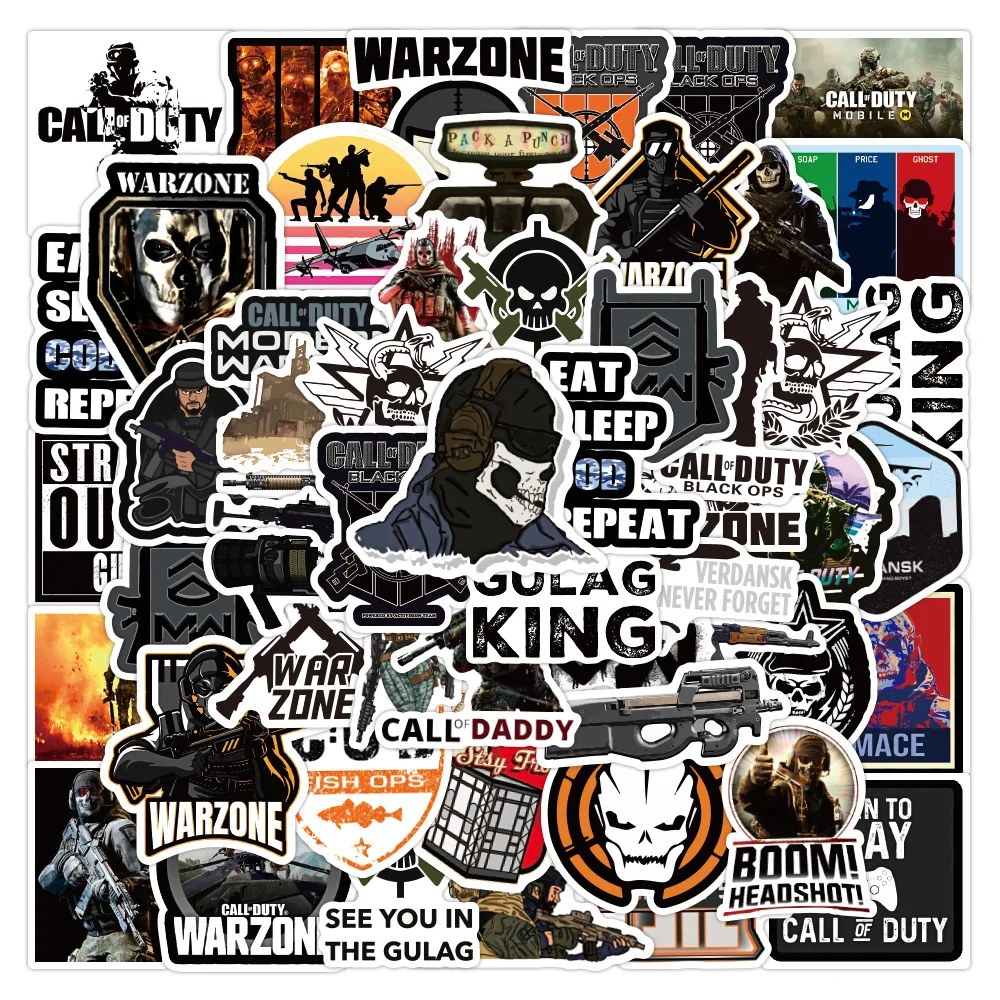 

10/30/50PCS Call of Duty、COD Game Stickers Aesthetic Laptop Water Bottle Waterproof Graffiti Decals DIY Sticker Packs Kid Toys