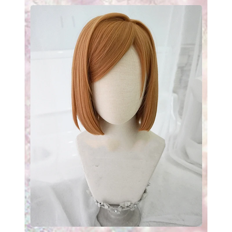 

Anime Jujutsu Kaisen Kugisaki Nobara Kugisa Women Short Wig Cosplay Costume Heat Resistant Synthetic Hair Wigs + Wig Cap
