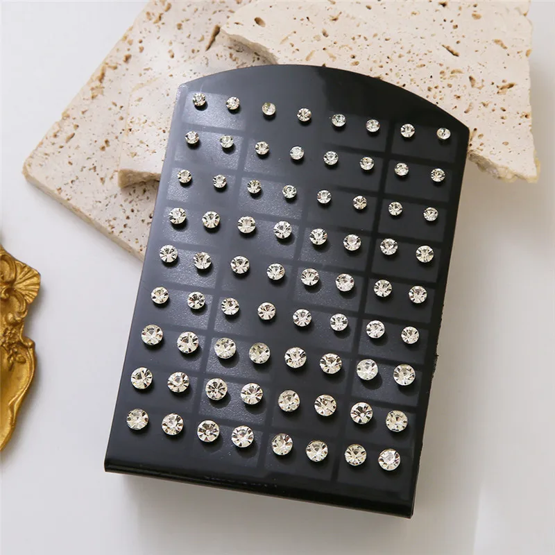 36 пар/уп. 4 мм 5 6 стразы серьги-гвоздики для женщин и девочек серьги с кристаллами