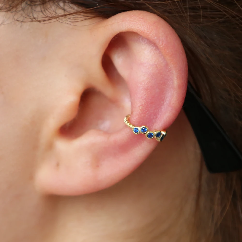 Женские серьги из стерлингового серебра 925 пробы Круглый фианит на клипсе с