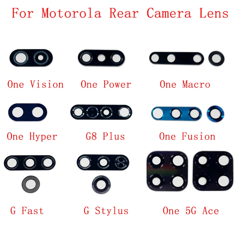 Стеклянный объектив задней камеры 2 шт. для Motorola Moto One Vision Power Macro Hyper G Fast Stylus 5G Ace
