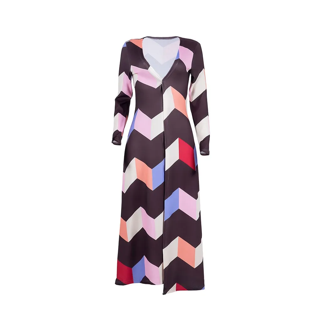 Многоцветный Полосатый Женский Осенний Тренч средней длины уличная верхняя