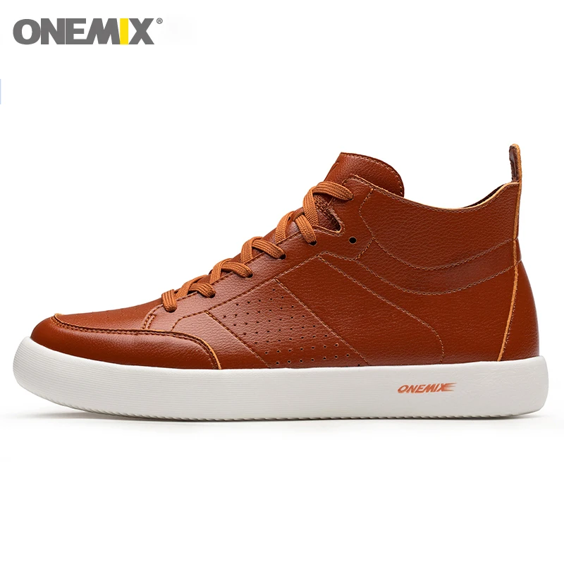 

ONEMIX Male Sneakers Leather Breathable Light Running Shoes New Fashion Casual Shoes Outdoor Walking Jogging Gym Sport Shoes
