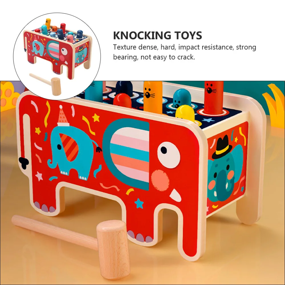 

1 Set Kids Educational Kids Wooden Play Early Learning Wood Knocking Toys