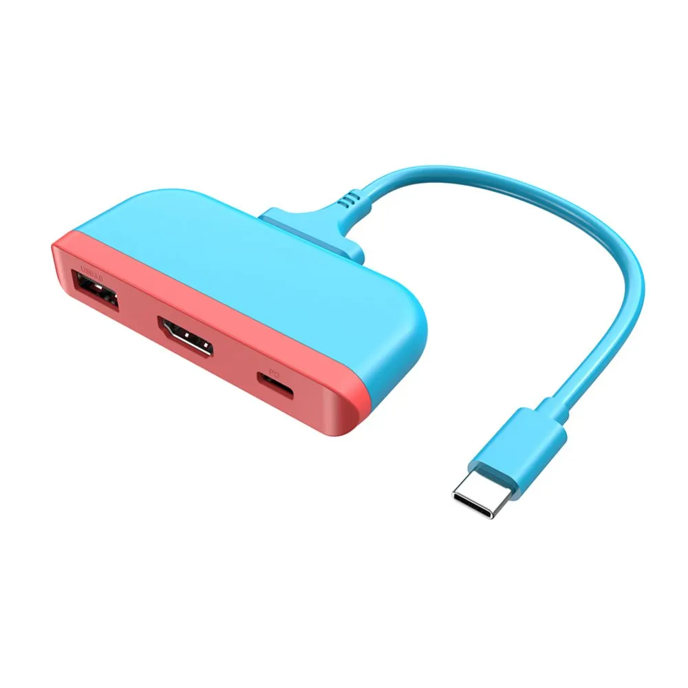 Адаптер 3-в-1 Type-c Hub 1080p 4K HDMI совместимый с Nintendo Switch USBC Hdmi видеоконвертер зарядная