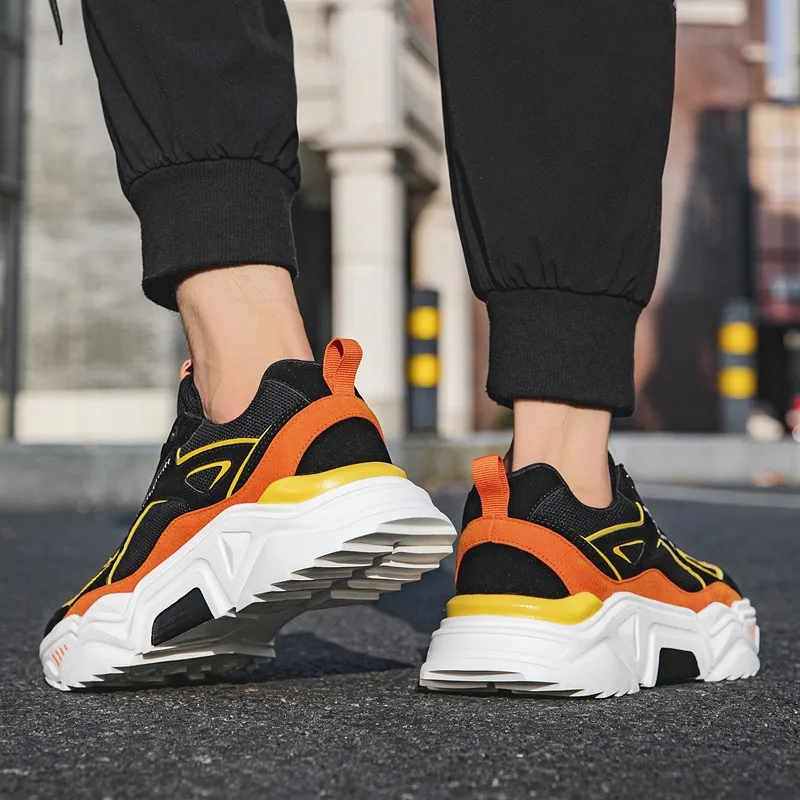 

Men's Running Shoes Four Seasons Thick Bottom Old Shoes High Quality Men's Tide Shoes Height Increasing Breathable Men Sneakers