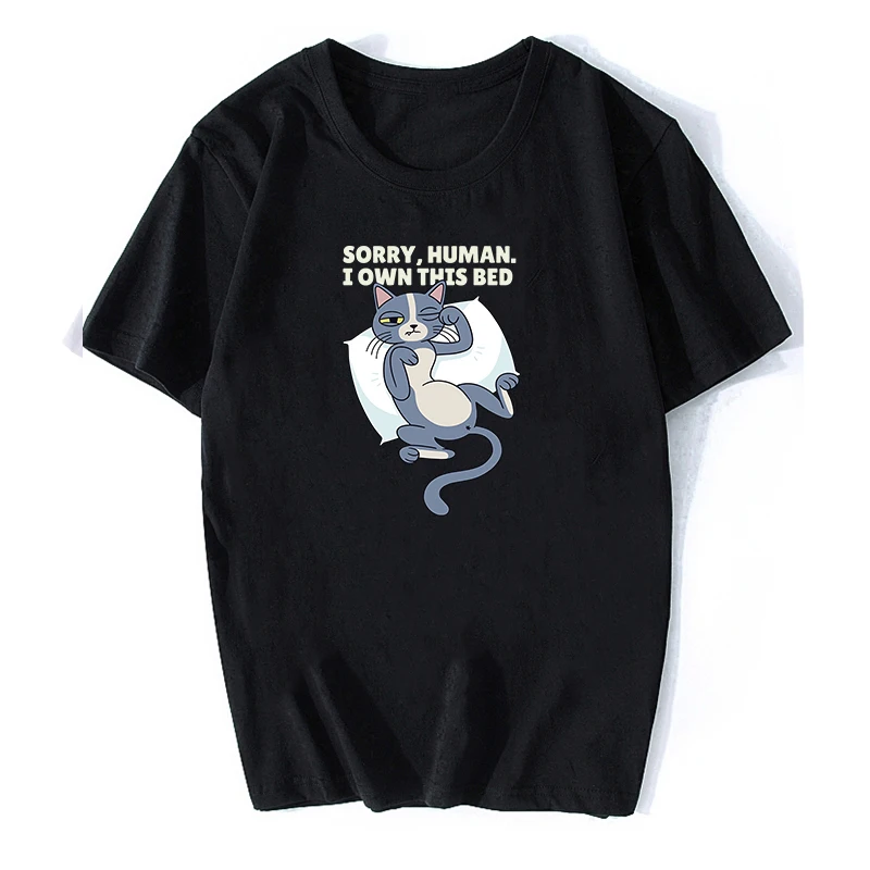 

Men T-shirt Summer Loose Men/Women T Shirts for Men Casual Short Sleeve Cat Print Anime