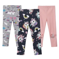 unicorn print leggings for girls cartoon trousers elasticity breathable soft cotton unisex girls boys pants 3 8y kids clothing