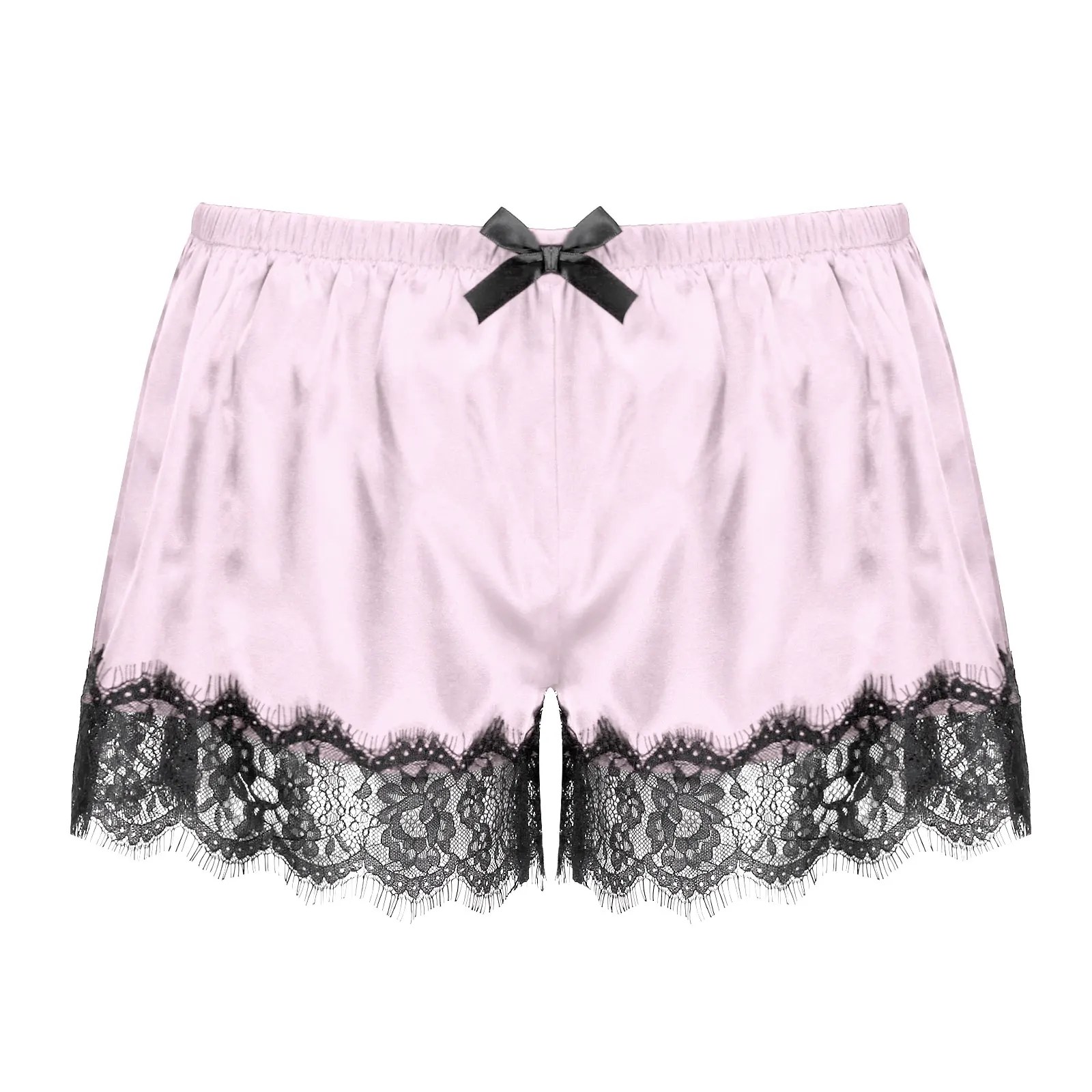 

Шорты атласные мужские, кружевные, с эластичным поясом, ночное и нижнее белье