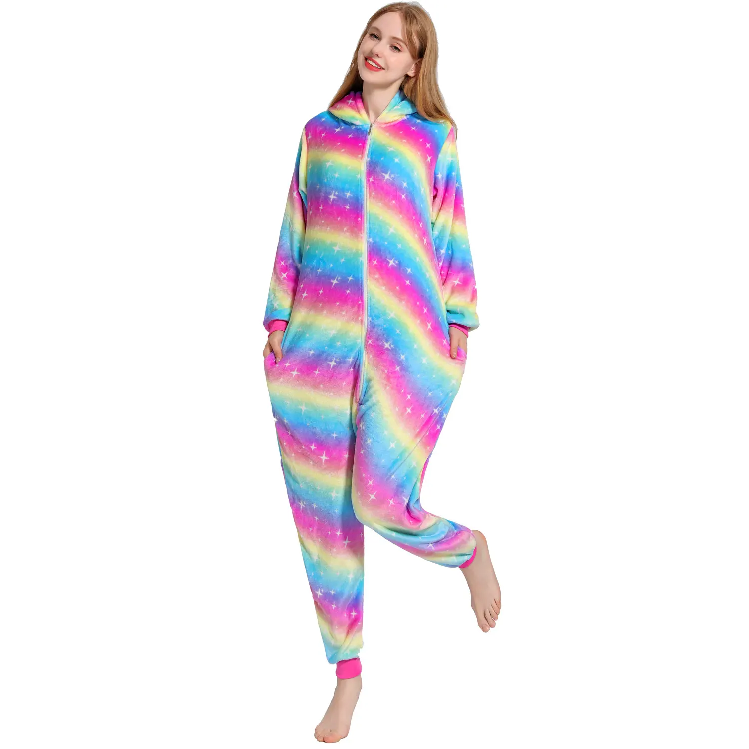 2020 Для Женщин Животного Пижама фланель для сна отдыха пижамы взрослых кигуруми