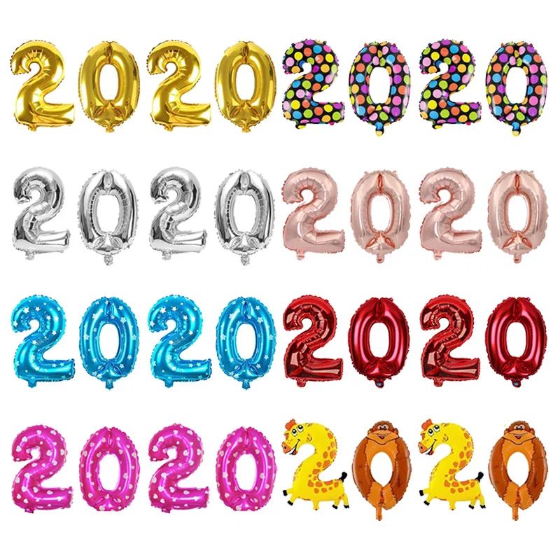 4 шт 16 дюймов 2021 количество фольги шары золото серебро Globos Navidad с Рождеством шар 2020