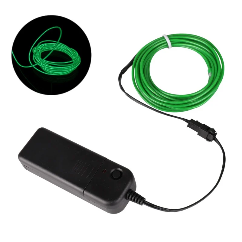 HL1329G 3M EL провода светящаяся маска вечерние маска костюмы на Хэллоуин 1/3/5 м El провода с Батарея для Хэллоуина вечерние украшения(любые комбинации - Цвет: HL1329G 3M