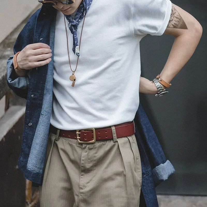 

167# , cuello redondo, color slido, camiseta blanca de verano para hombre