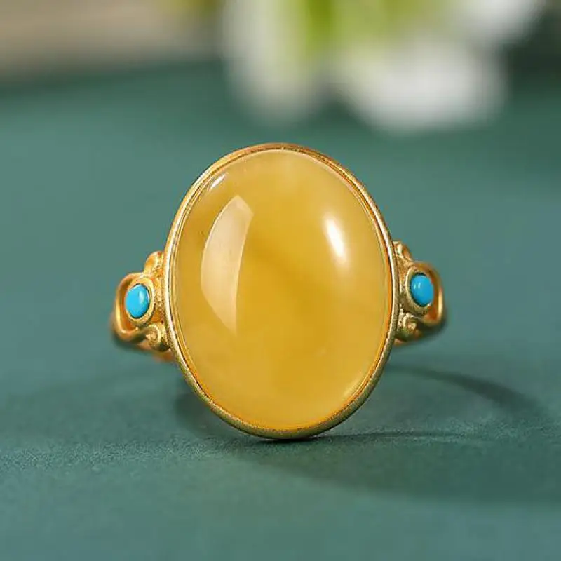 

Женское кольцо из серебра 925 пробы, с бирюзой