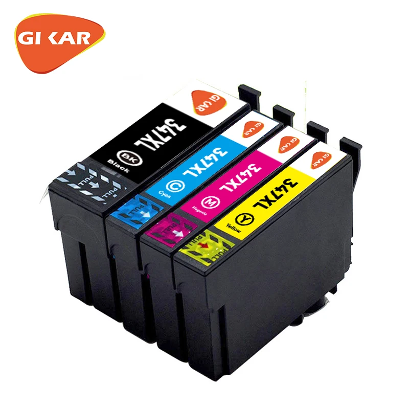 

Gikar T34XL T34 Compatible 34XL Ink Cartridge T3471 T3472 T3473 T3474 for Epson Workforce Pro WF-3720 WF-3725 Printer