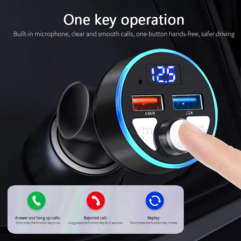 Автомобильное зарядное устройство с Bluetooth 5 0 автомобильный FM-трансмиттер