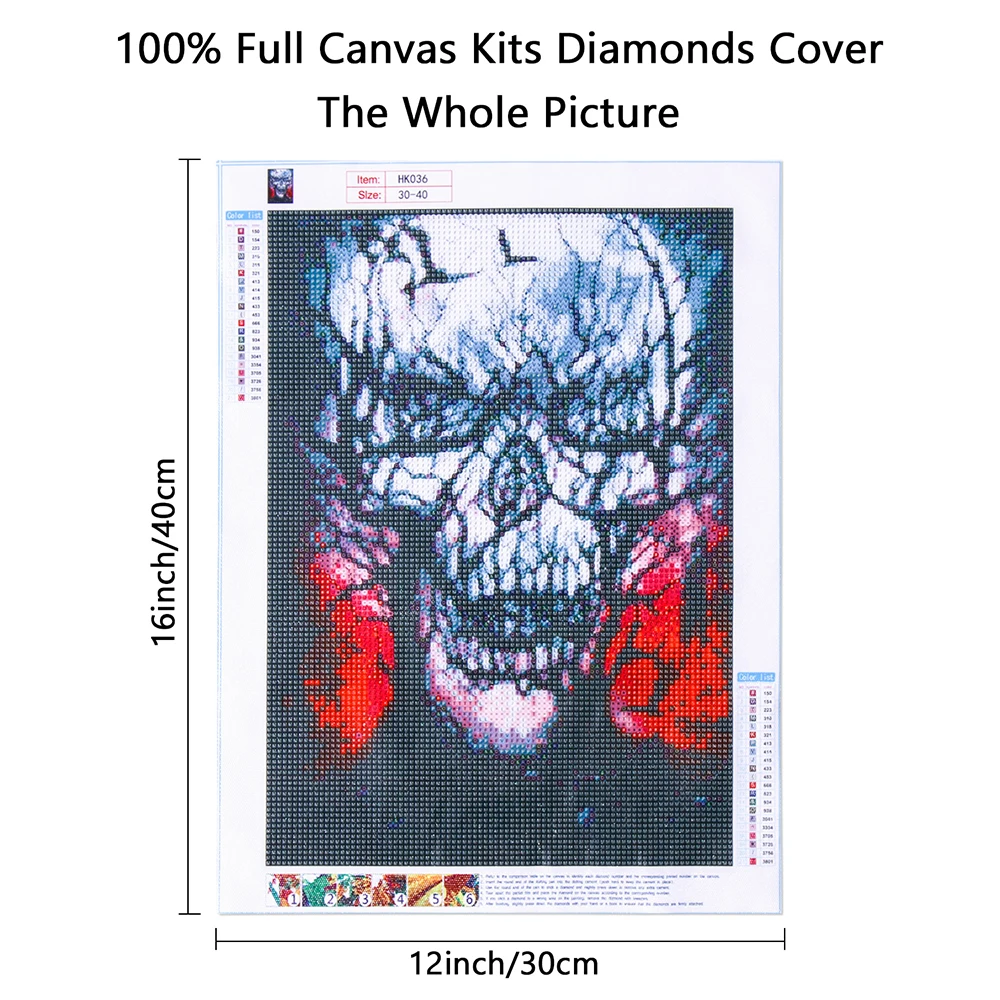 Набор для алмазной вышивки 5D крестиком с черепом и деревом взрослых детей полное