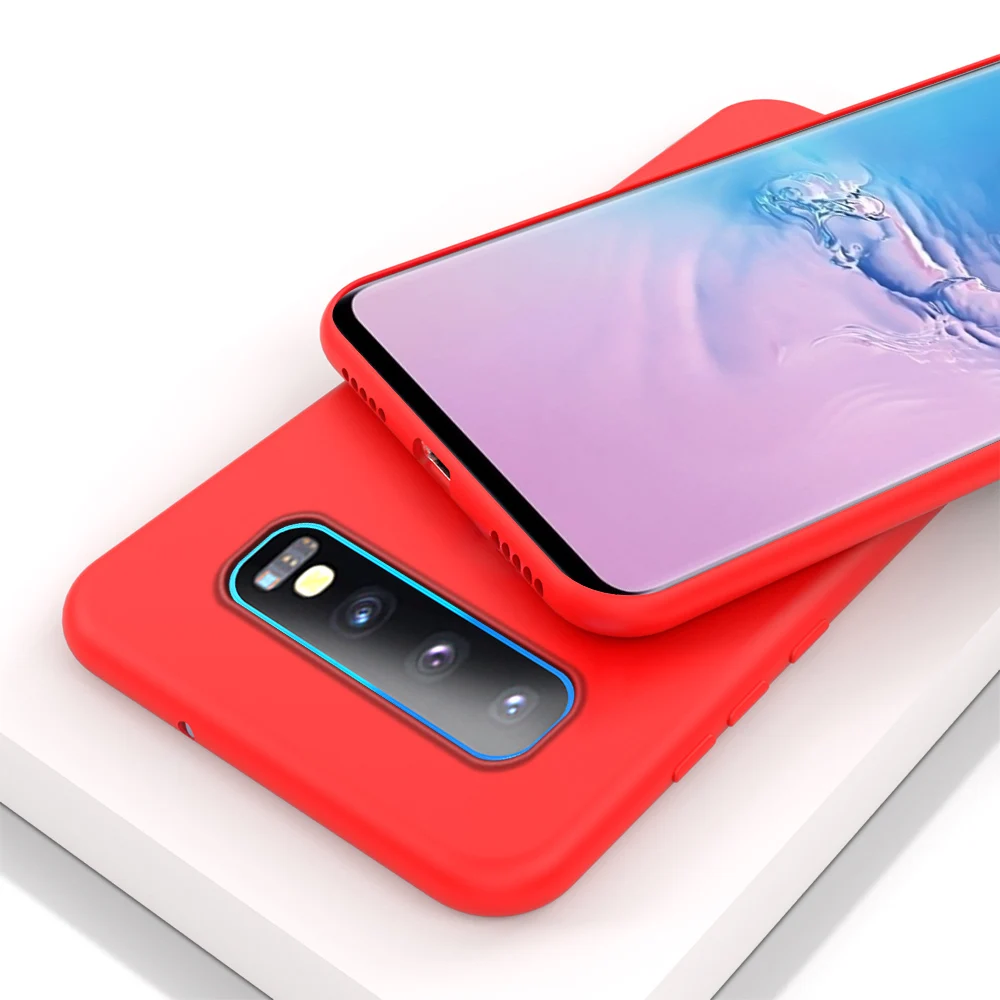 Ультратонкий силиконовый чехол для SAMSUNG Galaxy S10 S9 S8 S11 Plus S10e S11e Note 8 9 10 5G чехол - Цвет: Красный