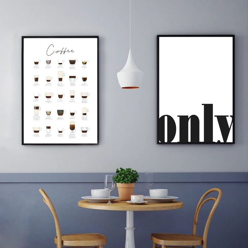 Кофейные типы плакаты и принты кофе Настенный декор только цитата