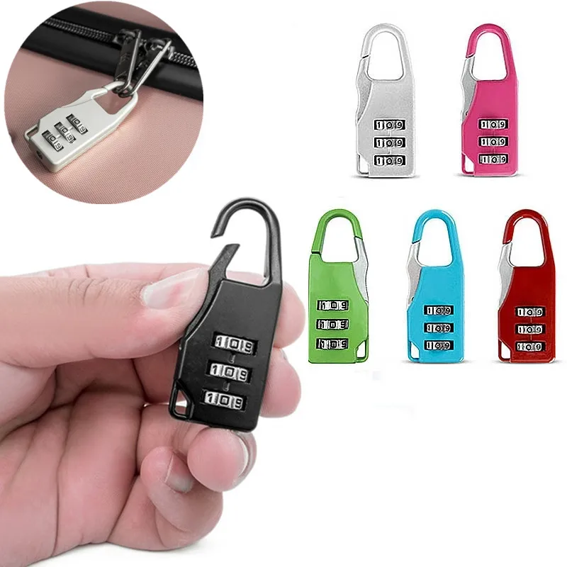 

Portable Alloy Lock Padlock Outdoor Travel Luggage Zipper Backpack Handbag Jewelry Boxes Anti-theft Combination Code Number Lock