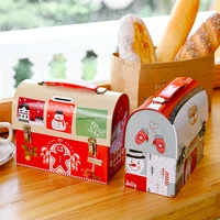 christmas candy box square tinplate candy cookie coffee storage box creative cake tea dessert container for home organizer