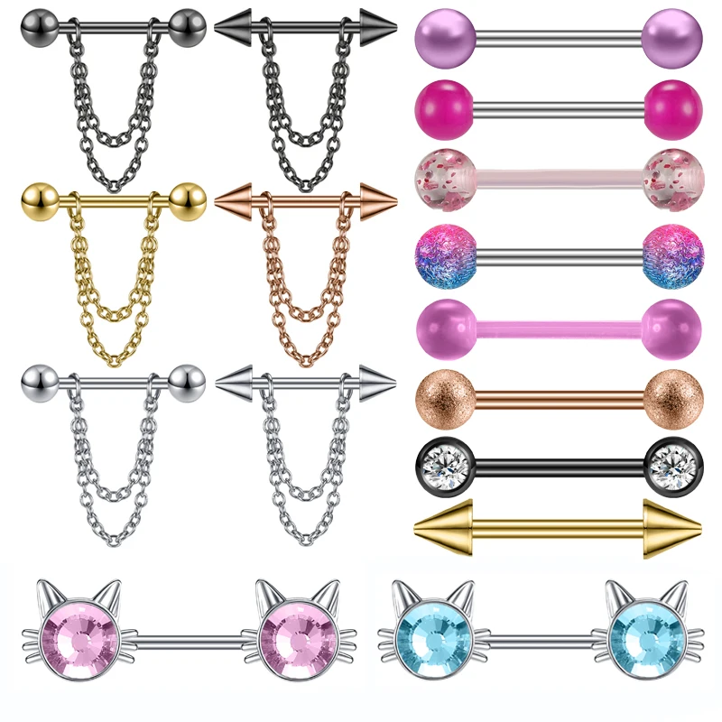 Кольцо AOEDEJ для пирсинга сосков женское из нержавеющей стали пирсинг с опалом