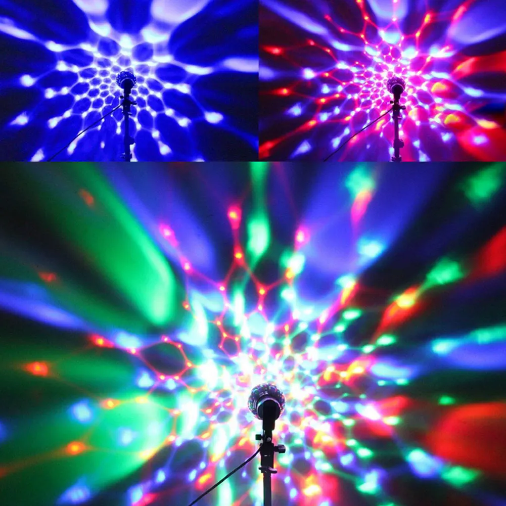 

3W E27 RGB LED Bulb Lamp Auto Rotating Colorful Disco Lighting Party Stage Lamp Base Atmosphere Home Decoration DJ KTV Bar Club