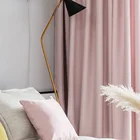 Затемняющие шторы из хлопка и льна в нордическом минималистском стиле, для гостиной, спальни, принцессы, розовые шторы