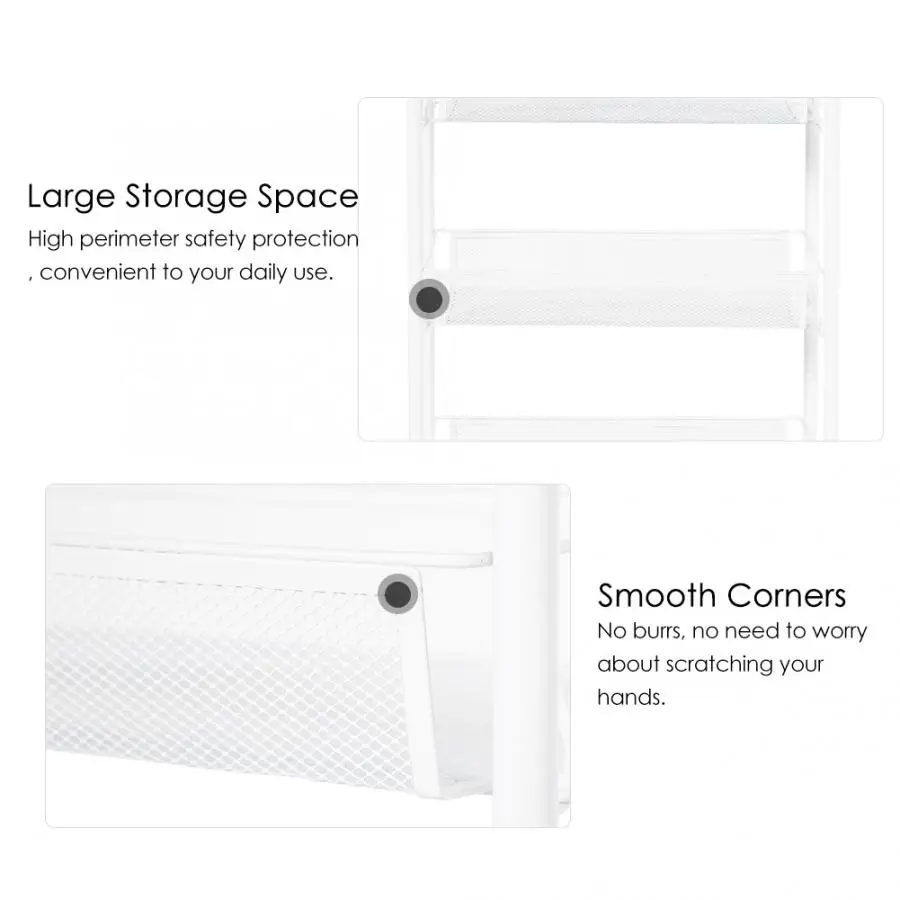 Съемный 4 яруса металлический стеллаж для хранения колесиков тележка