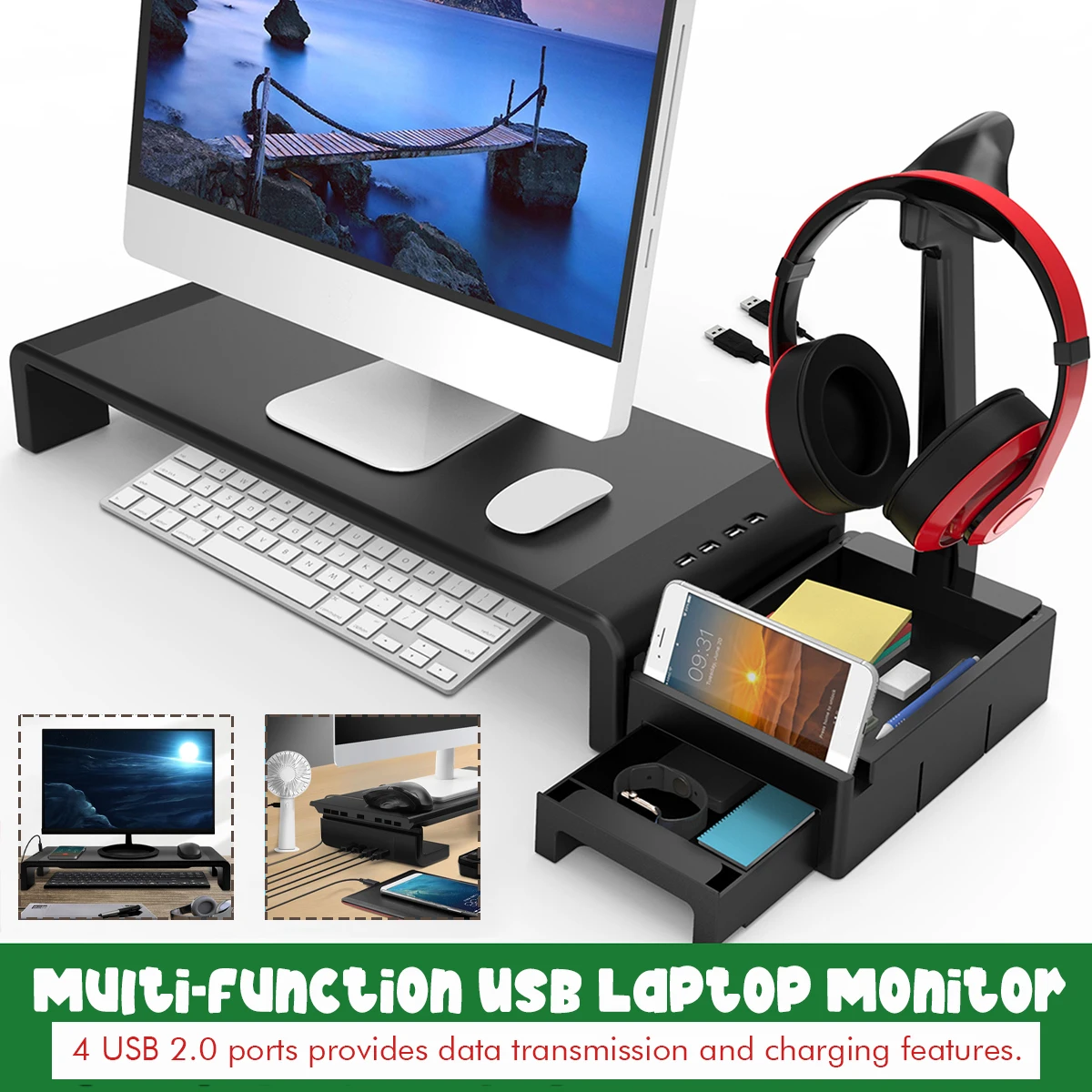 Настольный кронштейн для смарт-монитора и телевизора подставка с 4 USB 2 0 портами |
