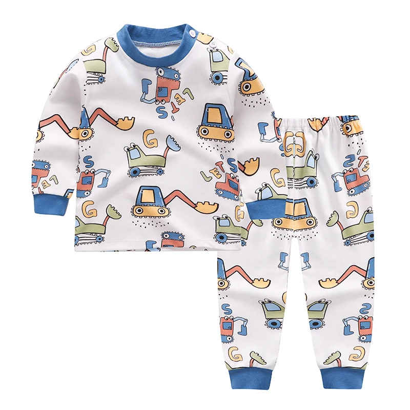 

Cartoon Print Baby Pajamas Sets Cotton Boys Sleepwear Autumn Spring Girls Long Sleeve Tops+Pants 2pcs 1-5 Years Old