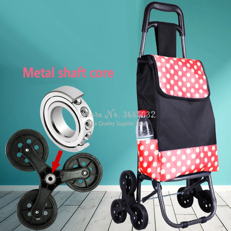 Дешевая складная корзина для покупок с колесо Сгустите стержень Чемодан