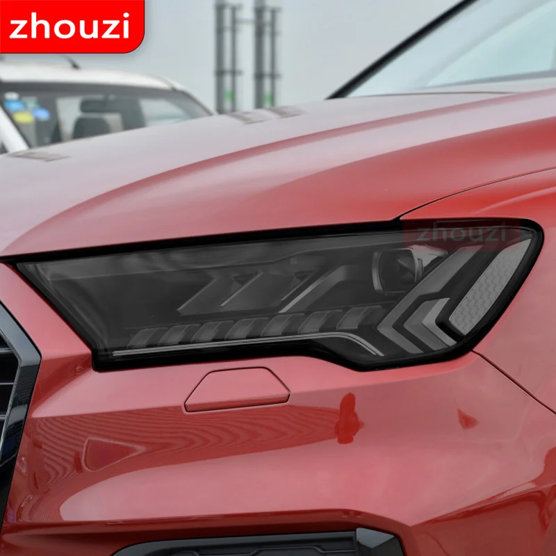 

2 Pcs For Audi A3 A5 A7 Q2 Q7 2020 Car Headlight Tint Black Protective Film Vinyl Protection Transparent TPU Sticker Accessories