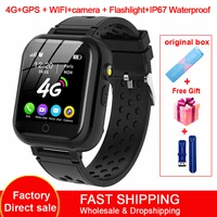 t16 4g smart watch gps wifi lbs location flashlight ip67 waterproof sos hd video call remote control children kids smartwatch
