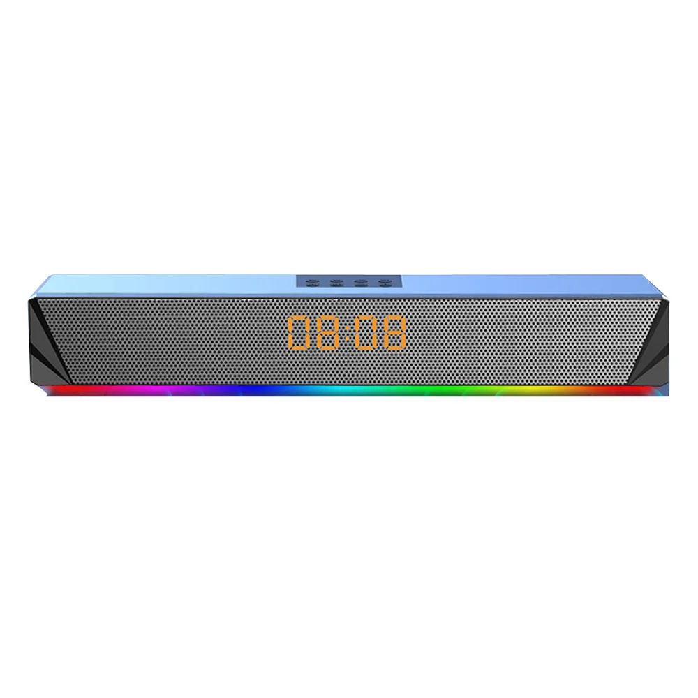 

2400mAhBluetoothClock Computer Speaker Colorful Light EffectHome Theater Surround SoundBar Colorful Computer Speaker