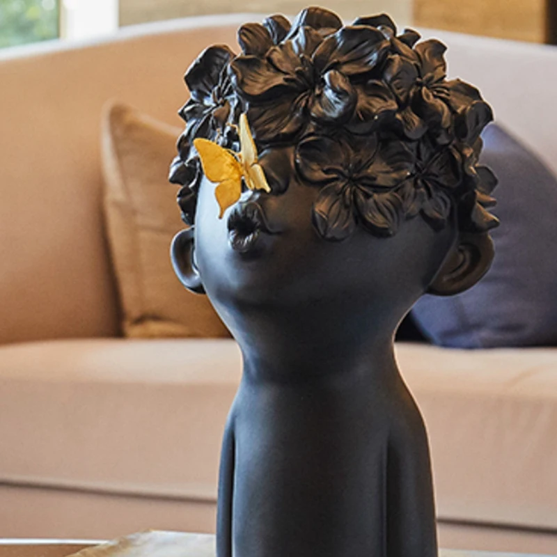 Милая скульптура мальчика минималистичные Статуэтки из смолы для домашнего