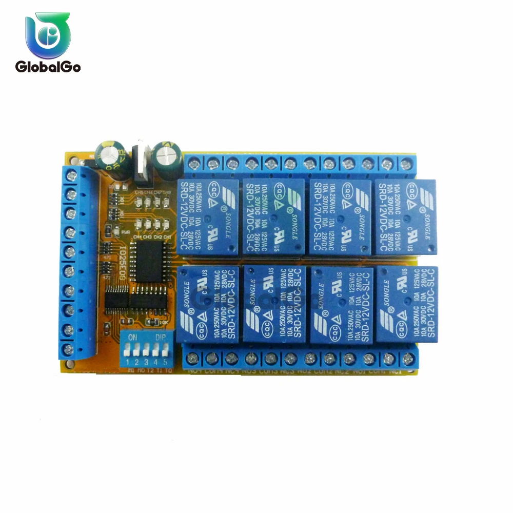 

Многофункциональный релейный модуль 8CH DC 5В 12В 24В с задержкой самоблокирующийся блокирующий кондиционер питания для платы переключателя ре...