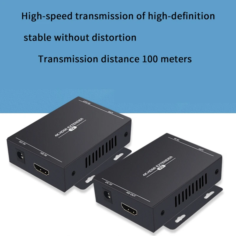 

HDMI Video o Signal Extender 4K@30Hz Wide-Band Two-Way Infrared Transmission 100M Lengtch EU Plug