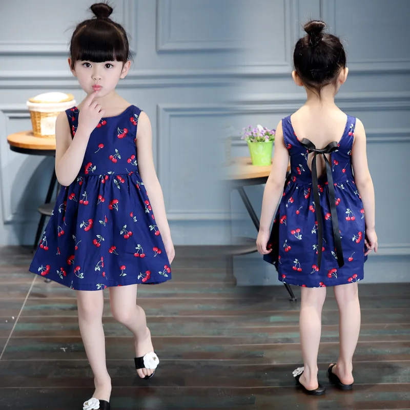 Новинка 2020 года Одежда для девочек летнее платье детское с рисунком ягод