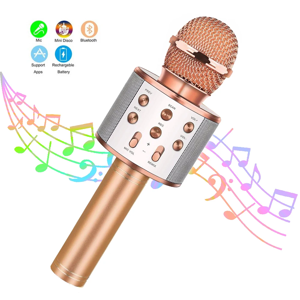 

Bluetooth Wireless Microphone for kid Karaoke Handheld Portable Speaker Home KTV Player Connect with Smart Phone