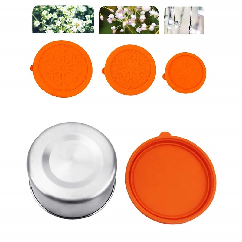 

Set of 3 Stainless Steel Food Storage Containers With Leak-Proof Silicone Lids BPA Free kids' food containers