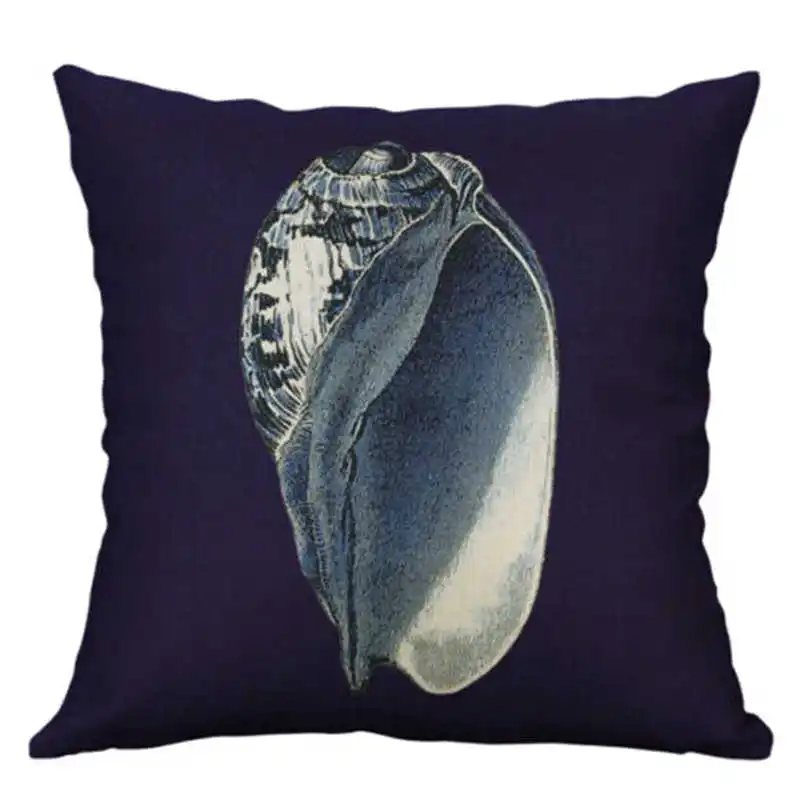 

Decor Home shells Sea Cotton Printing Cover Pillow Linen Retro Cases Cushion