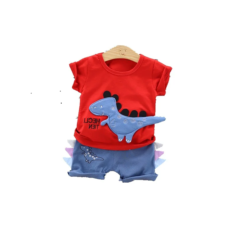 

Комплекты детской одежды новая летняя модель в Корейском стиле; Одежда для маленьких мальчиков красивая одежда для мальчиков с персонажами из мультфильмов, с короткими рукавами, детский тренировочный костюм для маленьких мальчиков От 0 до 4 лет