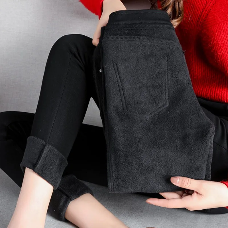 Брюки женские зимние однотонные с флисовой подкладкой батальных размеров|Брюки|
