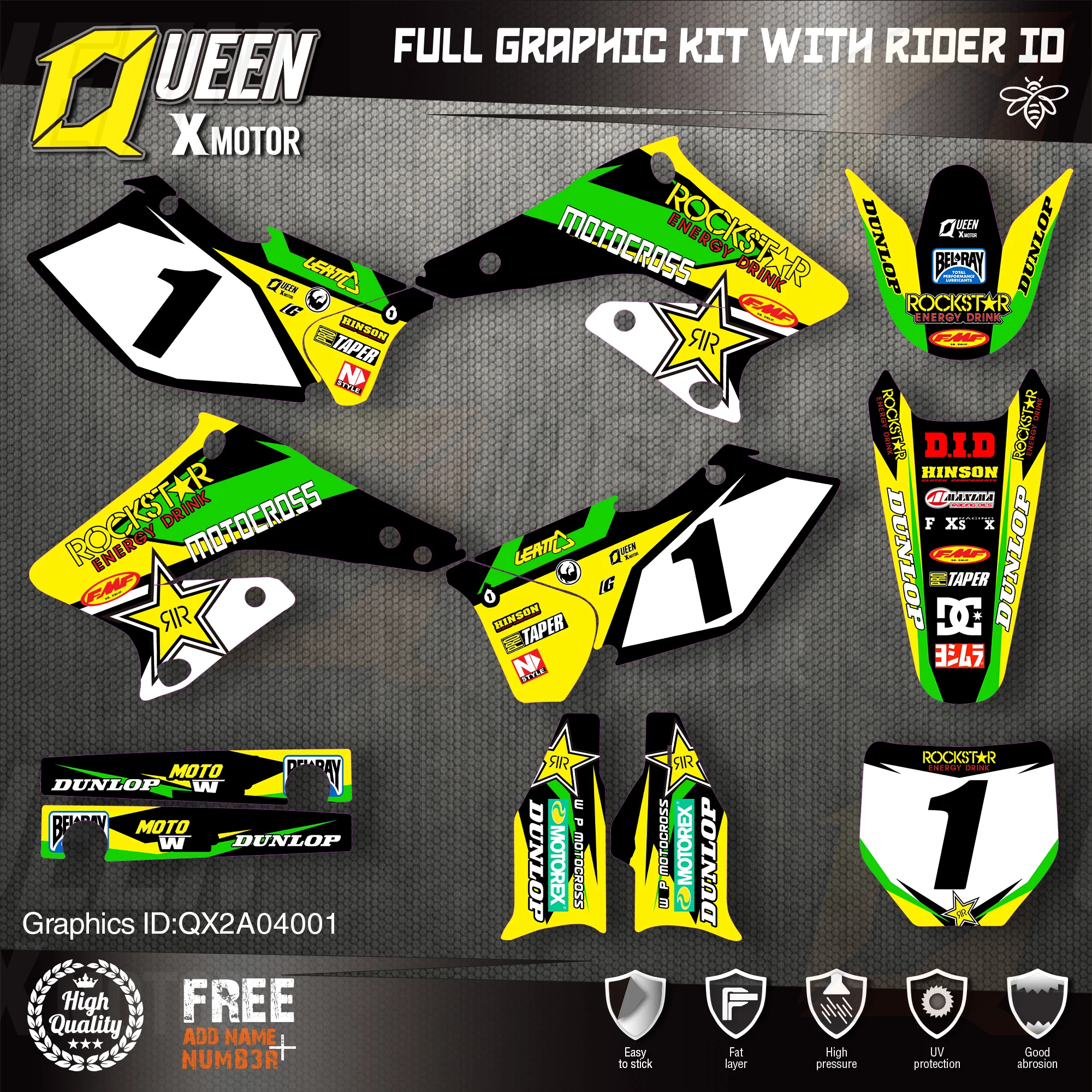 

Набор наклеек Queen X MOTOR, для SUZUKI, наклейки 2004, 2005, 2006, RMZ 250, 001