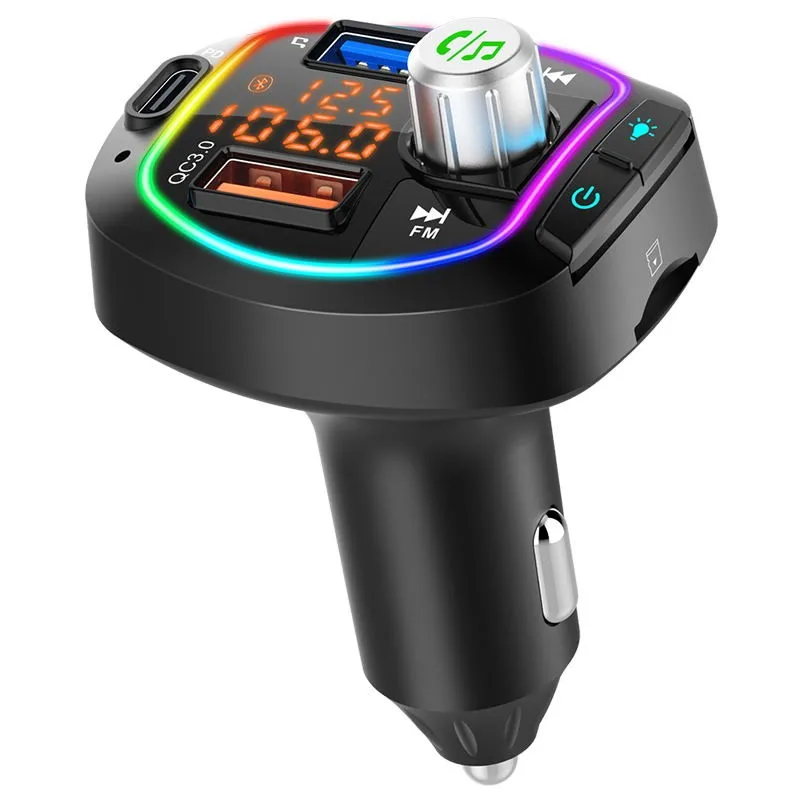 

Dual USB Charger PD + QC3.0 Charger Bluetooth 5.0 FM Transmitter Car Mp3 Player With DSP A2DP Mode Colorful Light Support U Disk