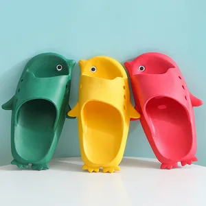 Шлепанцы для детей и взрослых, Нескользящие сандалии для дома и ванной, Симпатичные пингвины, лето 2021