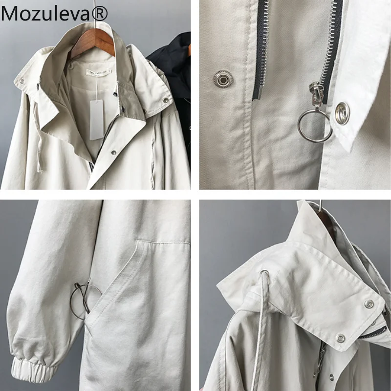 Женская ветровка средней длины с капюшоном в Корейском стиле | одежда