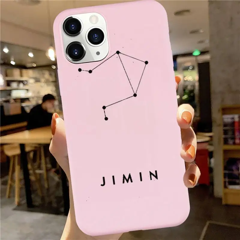

constellations zodiac signs pattern luxury mobile Phone Case Candy Color for iPhone 6 7 8 11 12 s mini pro X XS XR MAX Plus